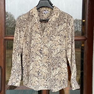Rails Snake Print Blouse - Cream and Black